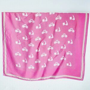 Vintage Dusty  Pink Bike Bicycle Print Medium Scarf